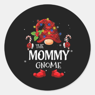 Sticker Rond Mommy Gnome Correspondant Noël PJS Pour La Famille