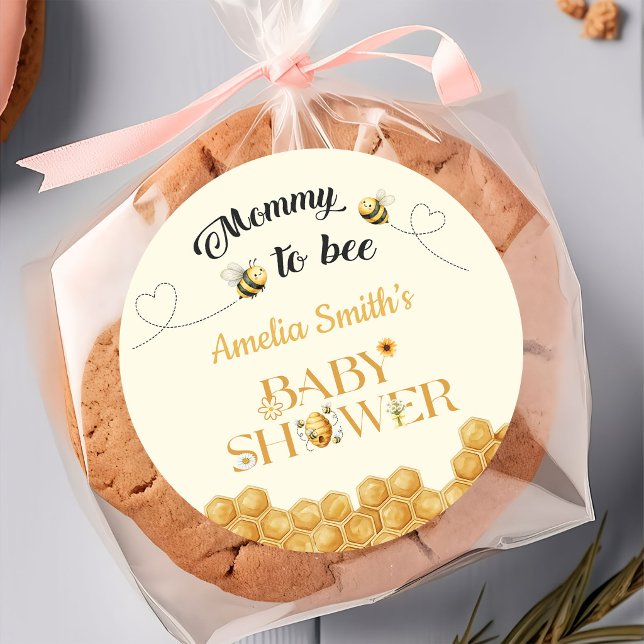 Sticker Rond Mommy To Bee Baby Shower  (Créateur téléchargé)