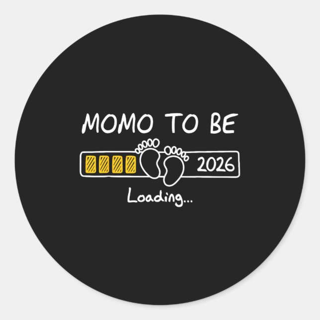 Sticker Rond Momo To Be 2026 Loading Momo Est 2026  (Devant)