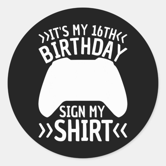 Sticker Rond Mon 16e anniversaire Signe Mon Chemise 16 Ans Garç (Devant)