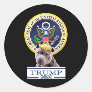 Sticker Rond Mon American Staffordshire Terrier pour Trump