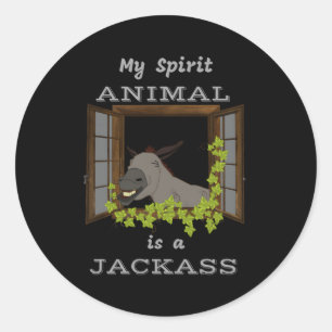 Sticker Rond Mon Animal Spirit Est Un Âne Veste