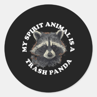 Sticker Rond Mon Animal Spirit Est Un Panda De Baseball Trash