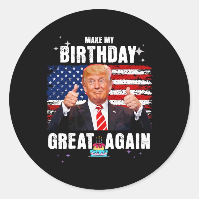 Sticker Rond Mon anniversaire grand à nouveau (Devant)