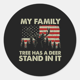 Sticker Rond Mon Arbre Familial A Un Deer Stand Dans Il Chasse