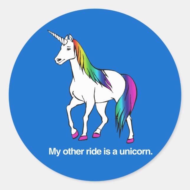STICKER ROND MON AUTRE PARCOURS EST UN UNICORN (Devant)