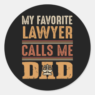 Sticker Rond Mon Avocat Favori M'Appelle Papa Best Fête des pèr