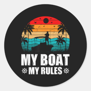 Sticker Rond Mon Bateau Mes Règles, Capitaine Du Bateau, Papa C