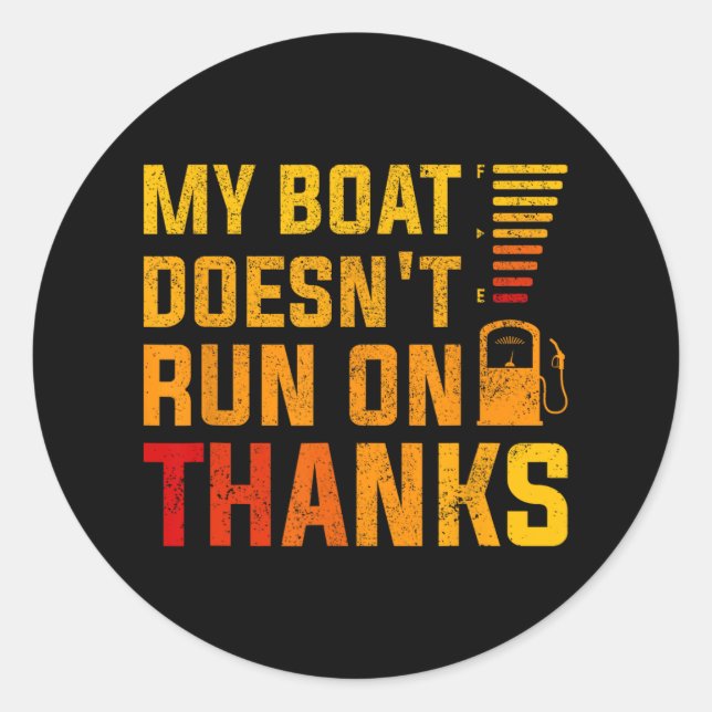 Sticker Rond Mon bateau ne fonctionne pas grâce à Funny Bateau  (Devant)