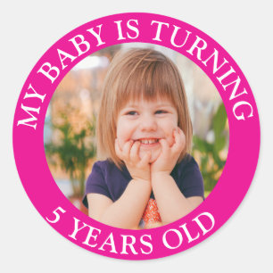 Sticker Rond Mon bébé a 5 ans