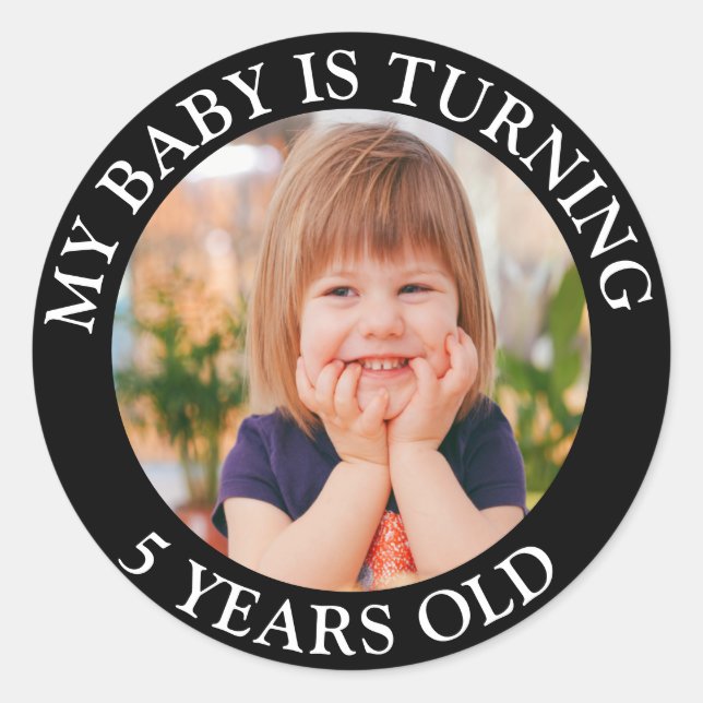 Sticker Rond Mon bébé a 5 ans (Devant)