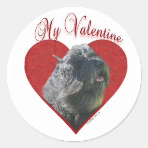 Sticker Rond Mon Bouvier des Flandres Valentine