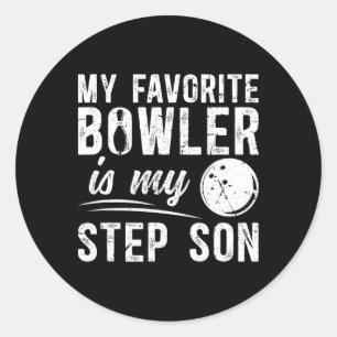 Sticker Rond Mon Bowler Favori Stepdad Bowling Step-papa D'Un B