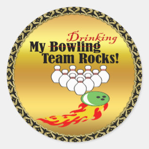 Sticker Rond Mon bowling/roches potables d'équipe