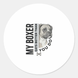 Sticker Rond Mon Boxer Mange Mieux Que Vous Ne Le Faites T-Shir