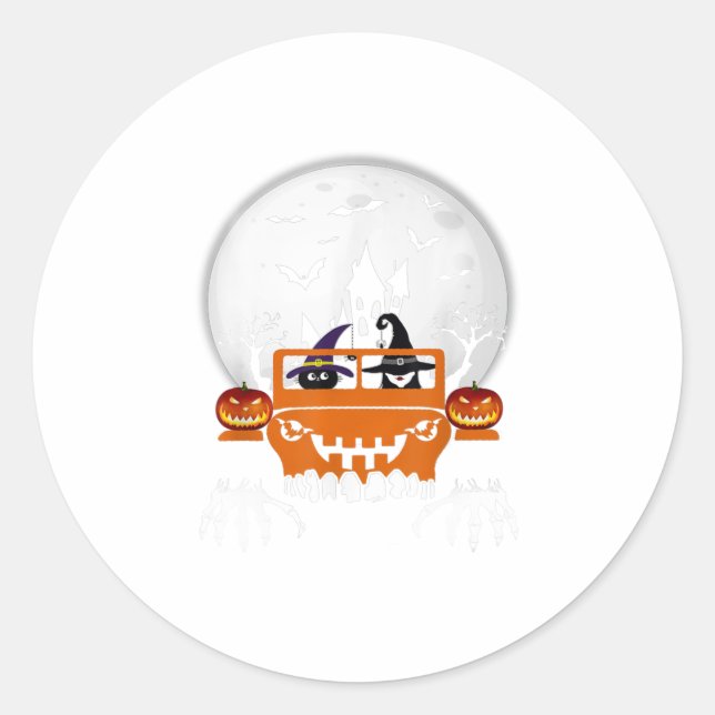 Sticker Rond Mon Broom A Éclaté Alors Maintenant Je Conduis Les (Devant)