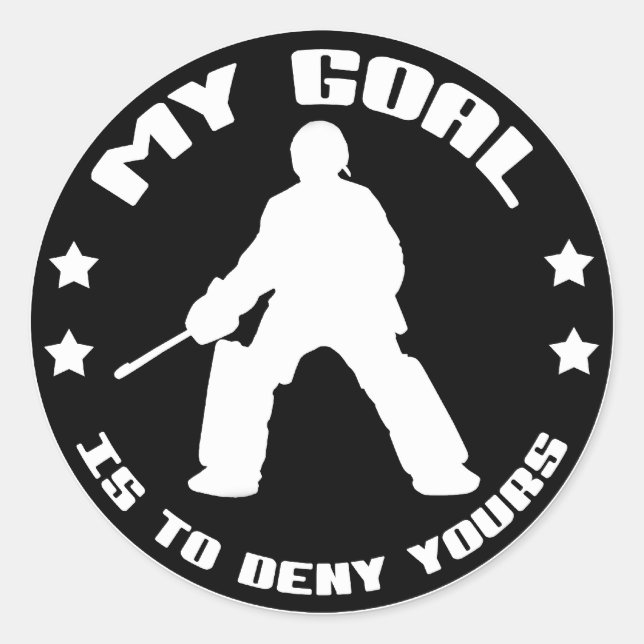 Sticker Rond Mon but, Hockey sur gazon (noir) (Devant)