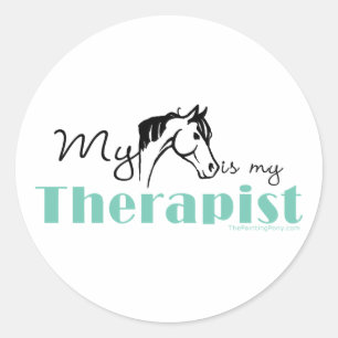 Sticker Rond Mon cheval est mon thérapeute