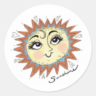 Sticker Rond Mon chevalet d'illustrations amusant Sunshine