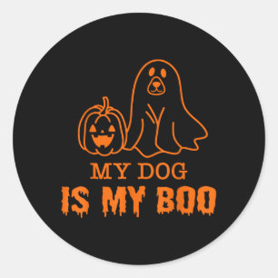 Sticker Rond Mon chien est mon amour d'Halloween pour les amour