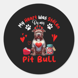 Sticker Rond Mon cœur a été volé par mon propriétaire de chien