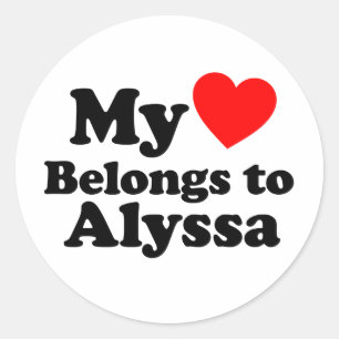 Sticker Rond Mon coeur appartient à Alyssa