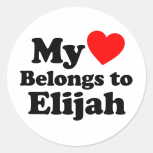 Sticker Rond Mon coeur appartient à Elijah
