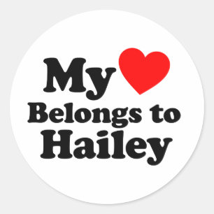 Sticker Rond Mon coeur appartient à Hailey