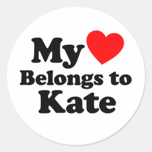 Sticker Rond Mon coeur appartient à Kate