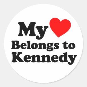 Sticker Rond Mon coeur appartient à Kennedy