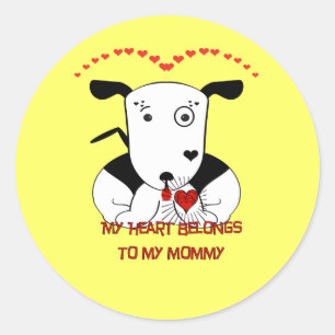 Sticker Rond Mon coeur appartient à ma maman