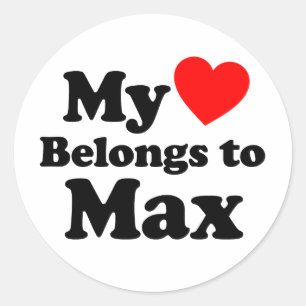 Sticker Rond Mon coeur appartient à Max