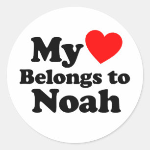 Sticker Rond Mon coeur appartient à Noah