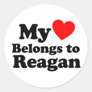 Sticker Rond Mon coeur appartient à Reagan