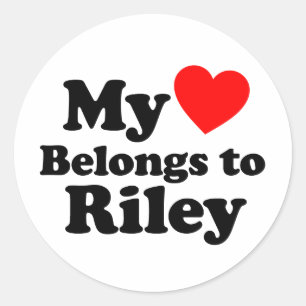 Sticker Rond Mon coeur appartient à Riley