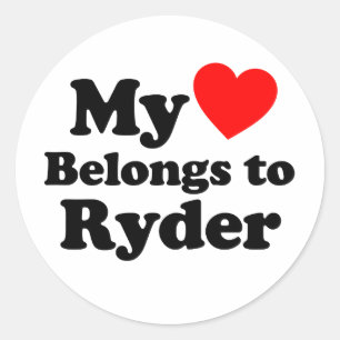 Sticker Rond Mon coeur appartient à Ryder