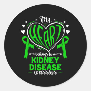 Sticker Rond Mon Coeur Appartient À Un Guerrier De Maladie Du R