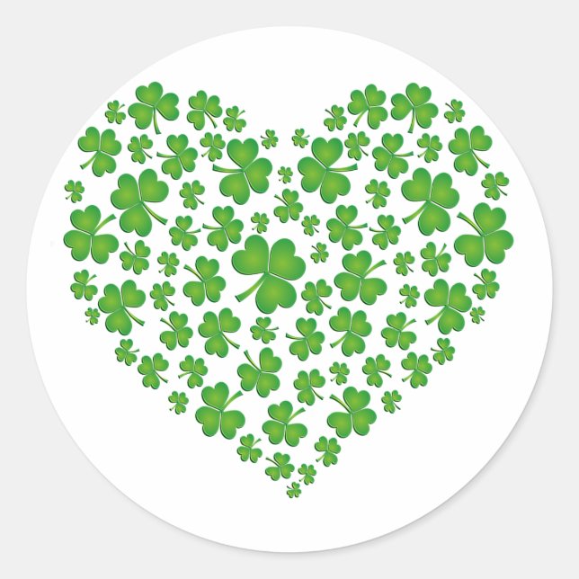 Sticker Rond Mon coeur irlandais (Devant)