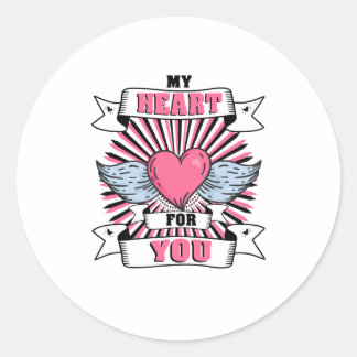Sticker Rond Mon coeur pour toi