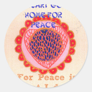 Sticker Rond "Mon coeur rentre à la maison pour la paix" Imprim