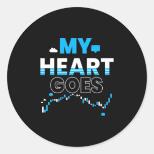 Sticker Rond Mon coeur va à l'investisseur Graphique