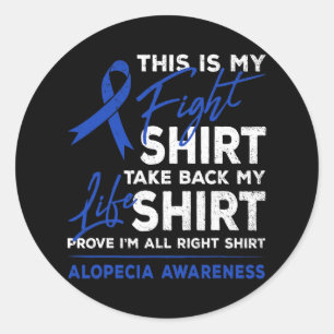 Sticker Rond Mon combat Alopecia Sensibilisation Aa Ribbon Warr