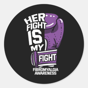 Sticker Rond Mon combat contre la fibromyalgie Dis neurobiologi