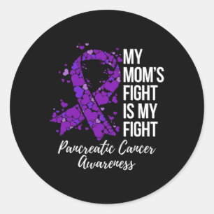 Sticker Rond Mon combat de maman est ma lutte contre le cancer 