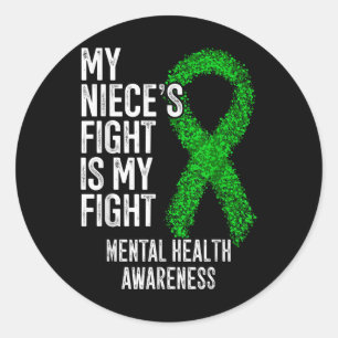 Sticker Rond Mon combat de nièces est mon combat pour la santé