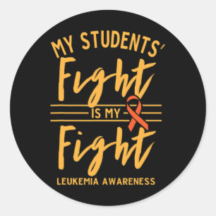 Sticker Rond Mon combat étudiant est ma lutte contre la leucémi