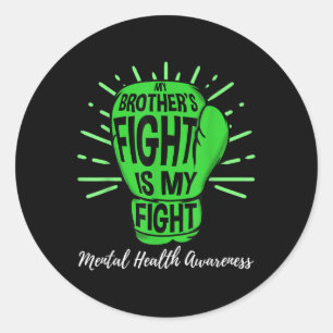 Sticker Rond Mon combat Frères est mon combat pour la santé men