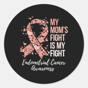 Sticker Rond Mon Combat Mom’S Est Mon Combat Contre Le Cancer