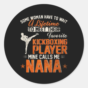 Sticker Rond Mon combattant de MMA de kickboxing préféré m'appe