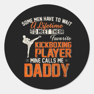 Sticker Rond Mon combattant de MMA kickboxing préféré m'appelle